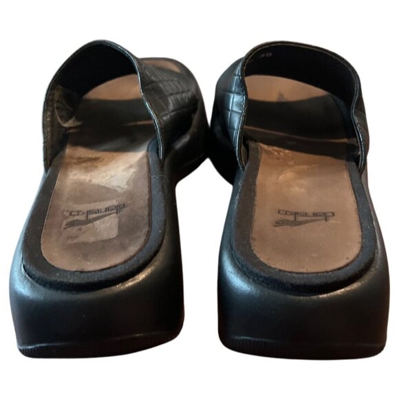 DANSKO Quilted Double Strap Leather Slip On Comfort Slide Wedge Sandal 8.5-9 - Picture 8 of 9